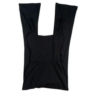 TIS By Thrive Black Jumpsuit‎ Flare Leg Square Neck Sleeveless Casual Everyday